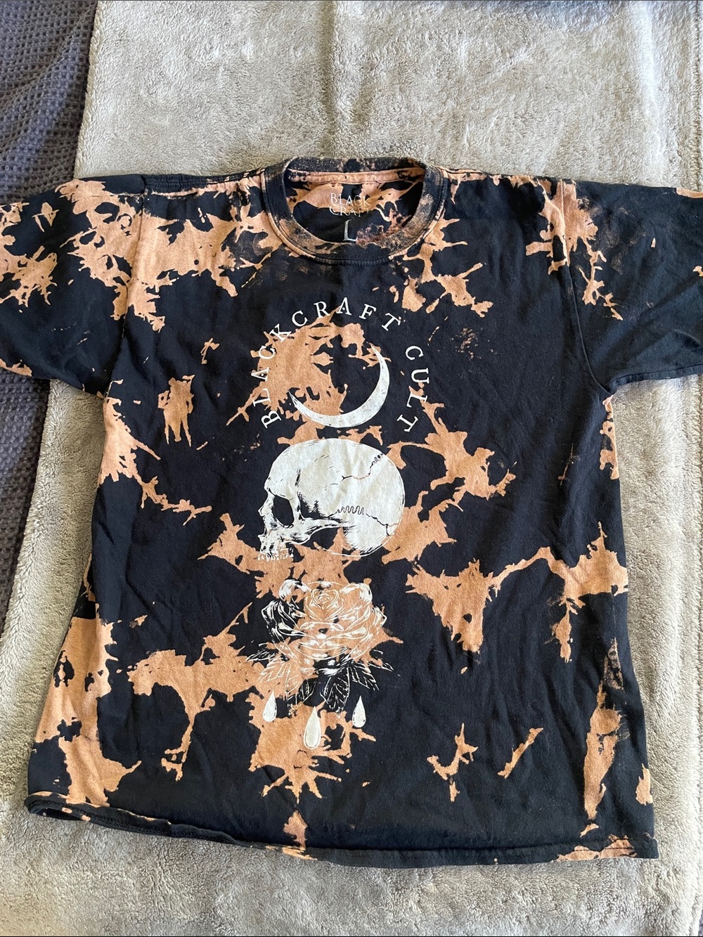 Blackcraft Cult Kids Black & Tan Skull Graphic Tie-Dye Tee
